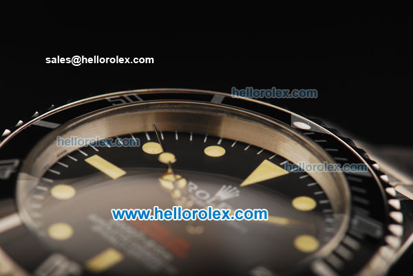 Rolex Sea-Dweller Automatic Movement Steel Case with Black Dial and Bezel-Yellow Marking - Click Image to Close